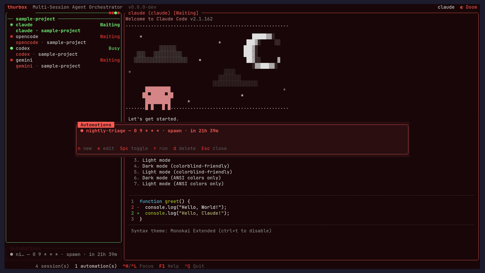 Automations pane (Ctrl+P)