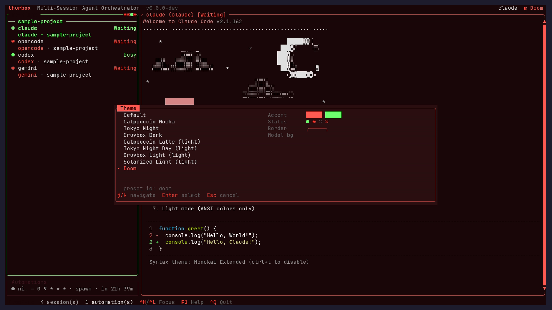 Theme picker (Ctrl+Y)