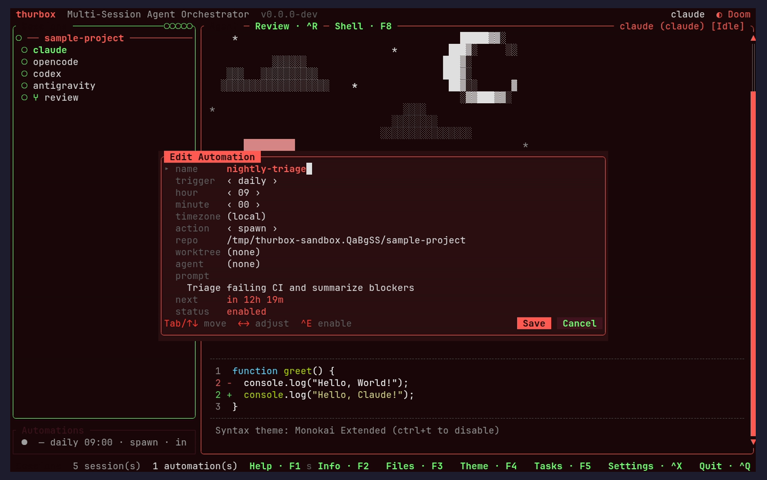 Automation editor (multi-line prompt)