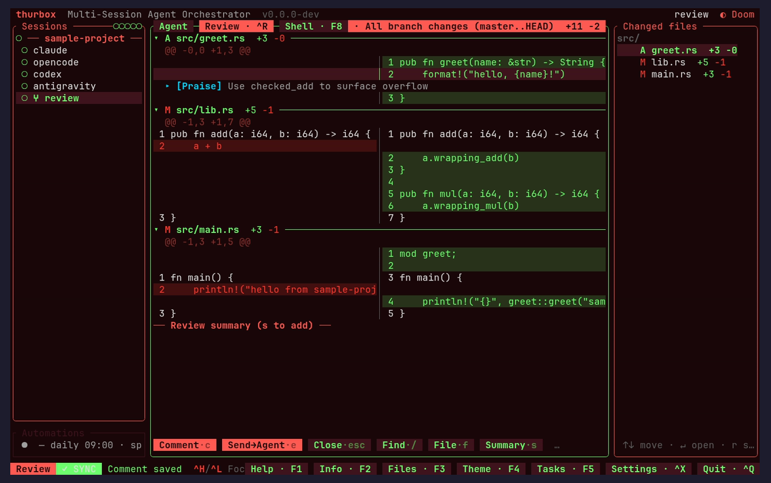 Code review: side-by-side diff layout