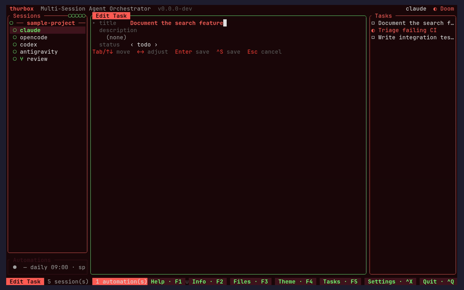 Task editor (in-pane)